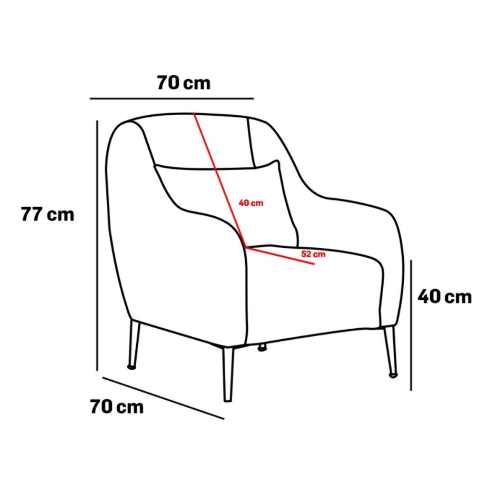 Fauteuil beige avec coussin en lin ELOI
