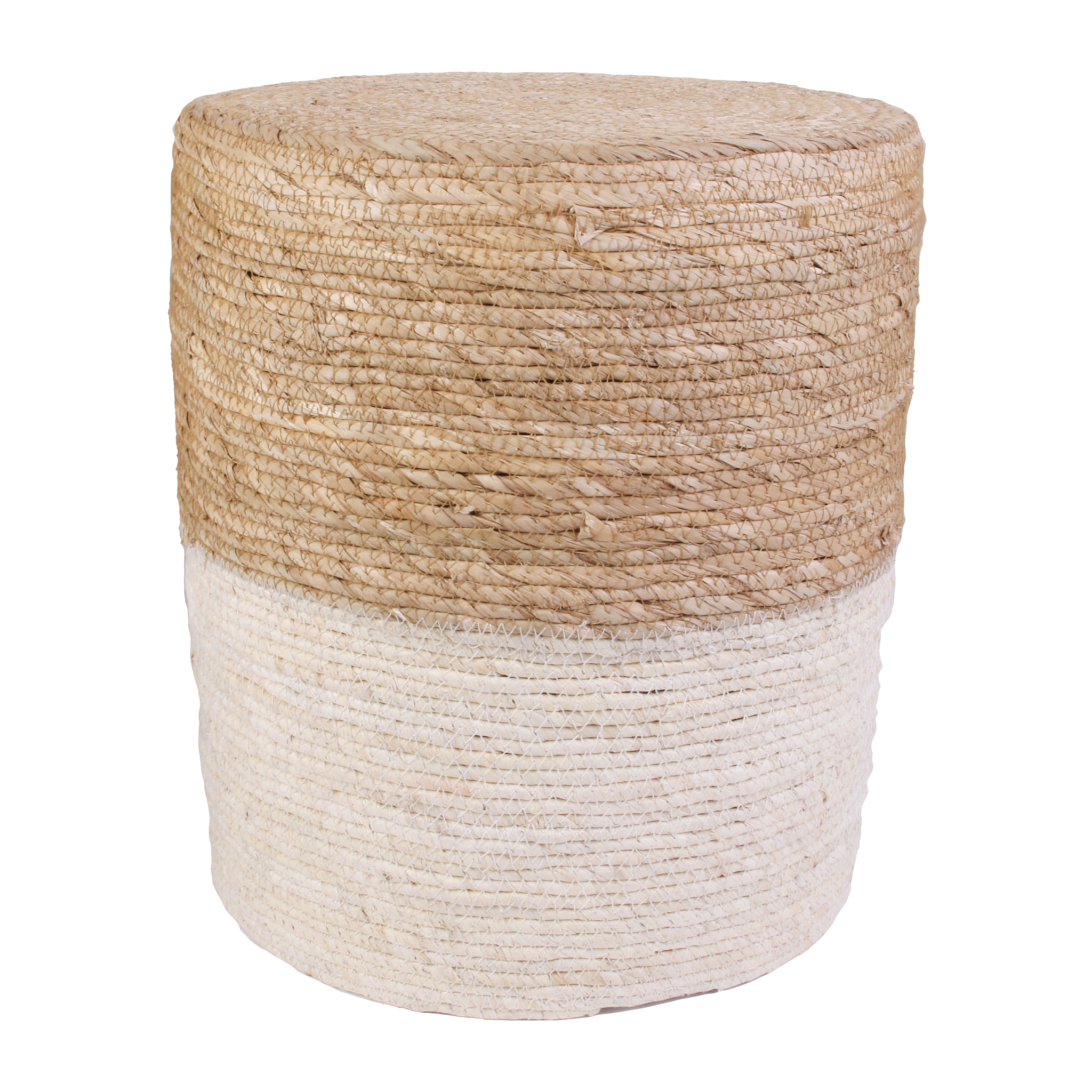 Pouf Tresse Beige - Lot de 2