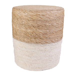 Pouf Tresse Beige - Lot de 2