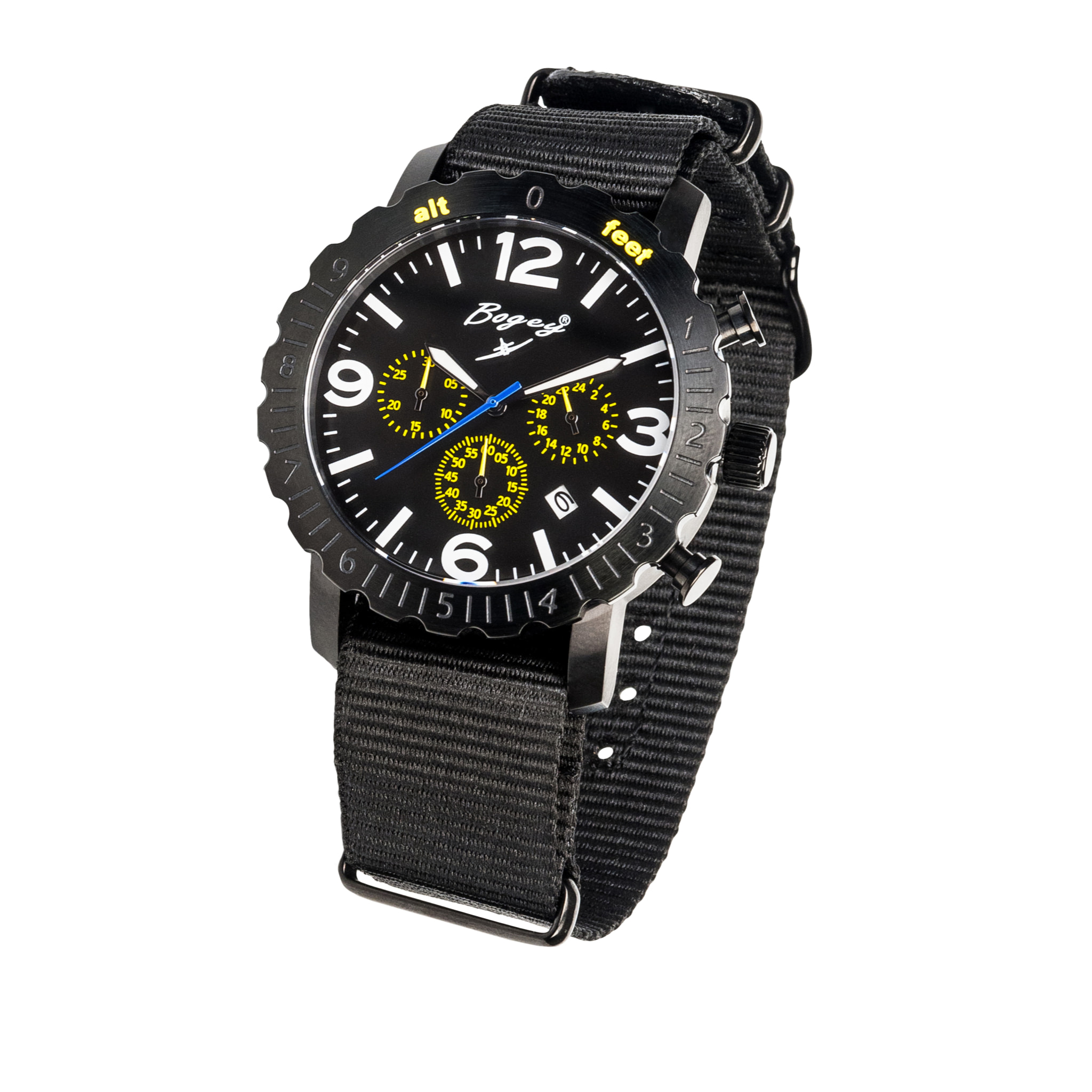 Reloj Bogey BSFS004YLBK Hombre Analogico Cuarzo con Correa de Caucho y nylon