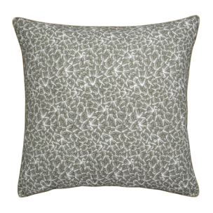 Taie d'oreiller imprimée en percale de coton, OSMOSE, Vert kakhi