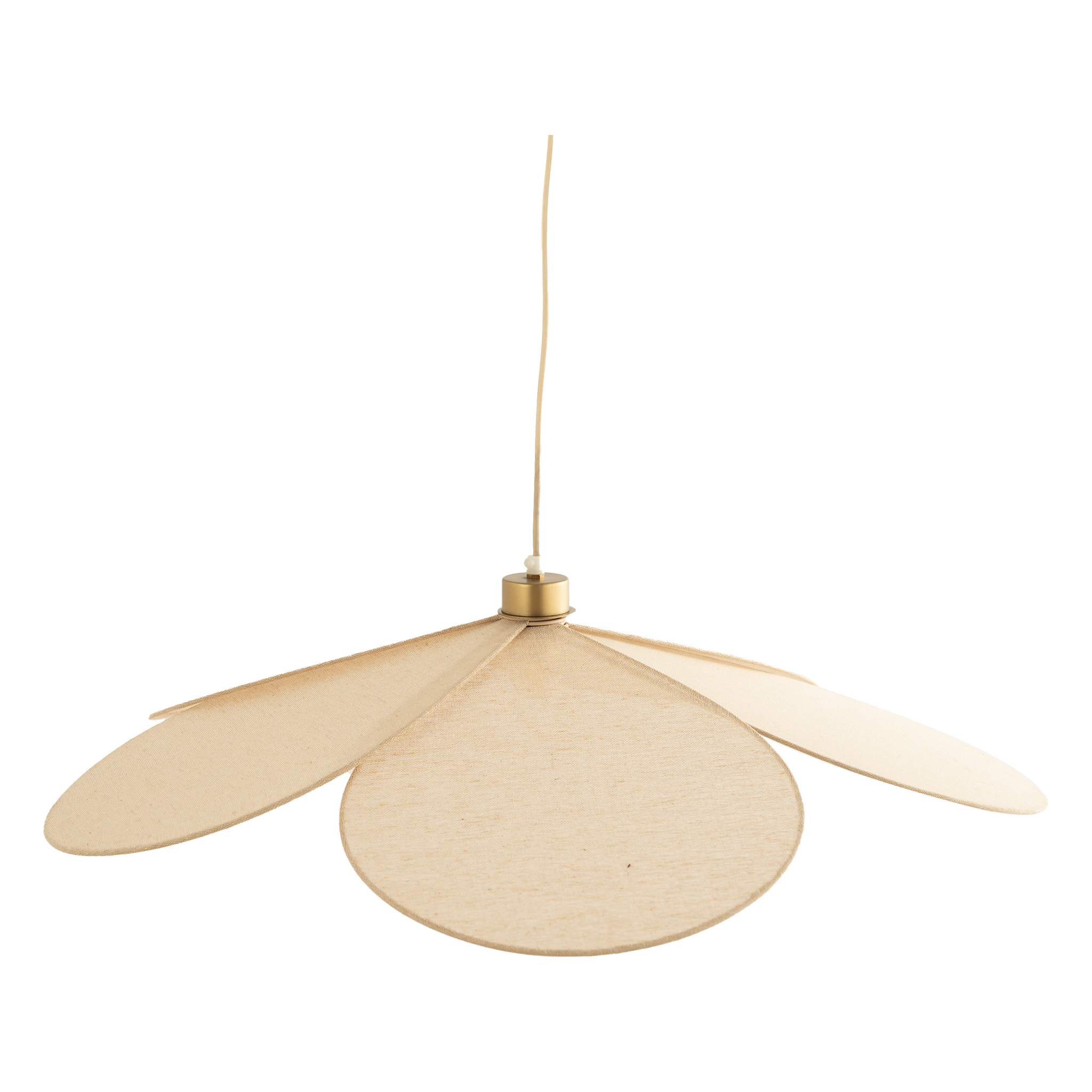 Suspension pétale en tissu beige et métal doré 75 cm - Flora
