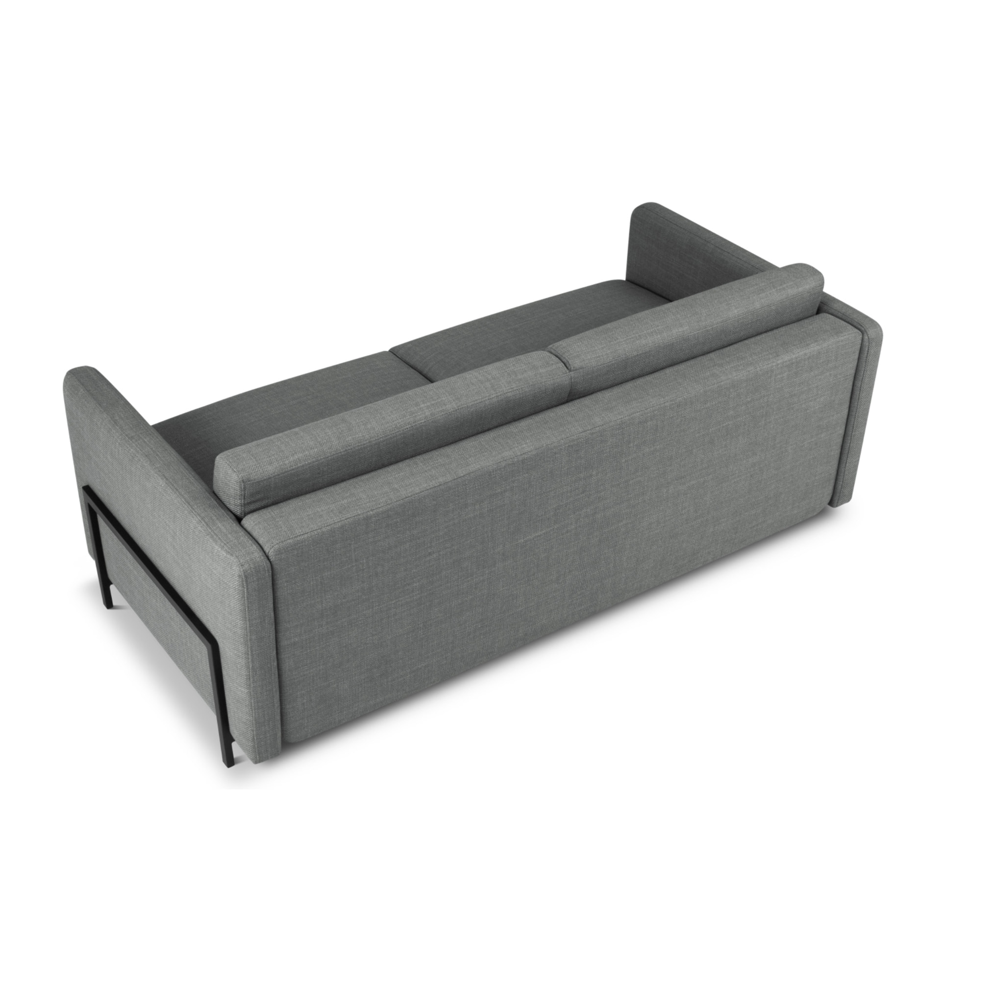 Canapé convertible "Yanis" 3 places en tissu structurel gris