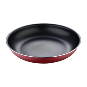 Set de 5 Sartenes Ø18Ø20Ø22Ø24Ø26cm en Aluminio prensado Rojo + 2 Mangos extraíbles Click&Cook Bergner