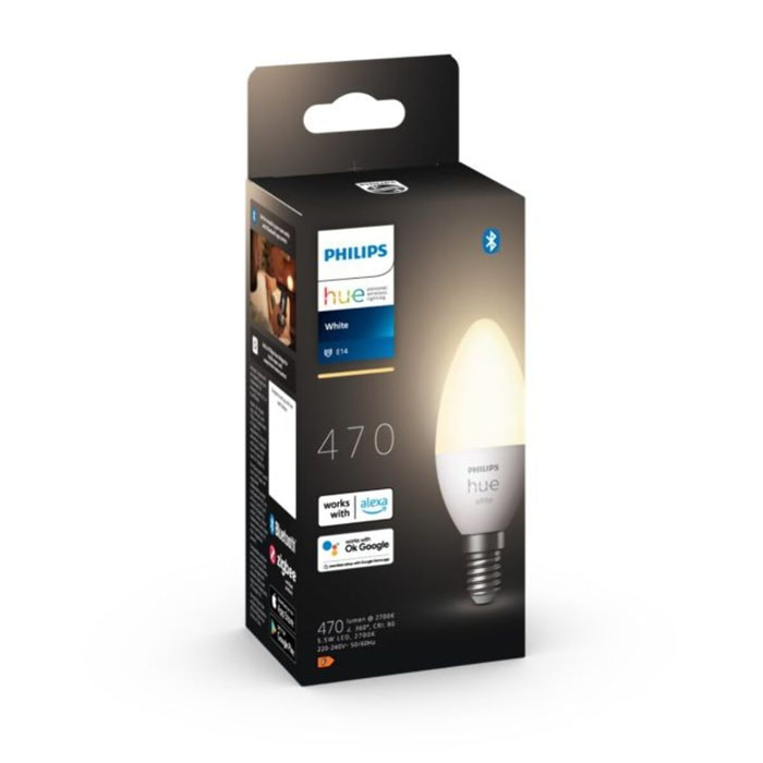 Ampoule LED connectée PHILIPS HUE E14 White Flamme