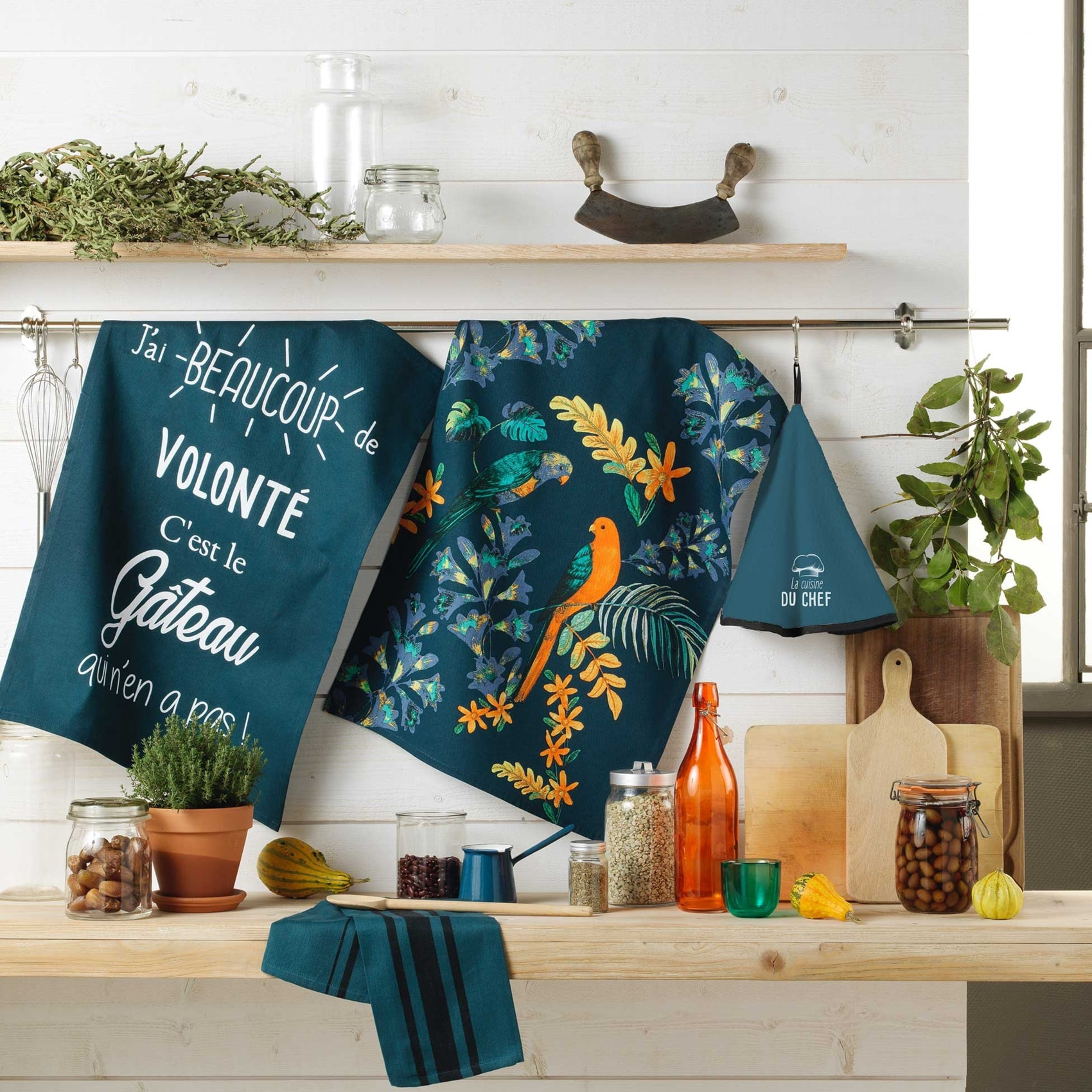 Torchon en 100% coton naturel - Bleu Marine