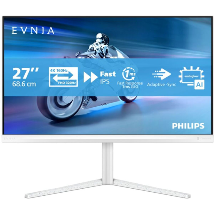 Ecran PC Gamer PHILIPS Evnia 27M2N5901A 27" 4K 320Hz Fast IPS HDR 400 HDMI 2.1 USB-C 65W Ambiglow