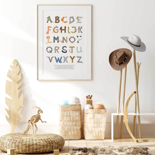 Affiche enfant lettres anglaises  Affiche sous cadre bois