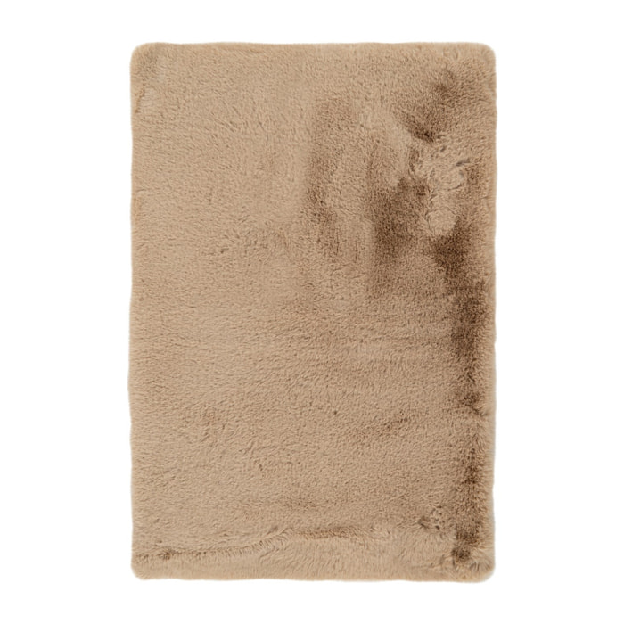 Tappeto da bagno Rabbit Beige in pelliccia sintetica