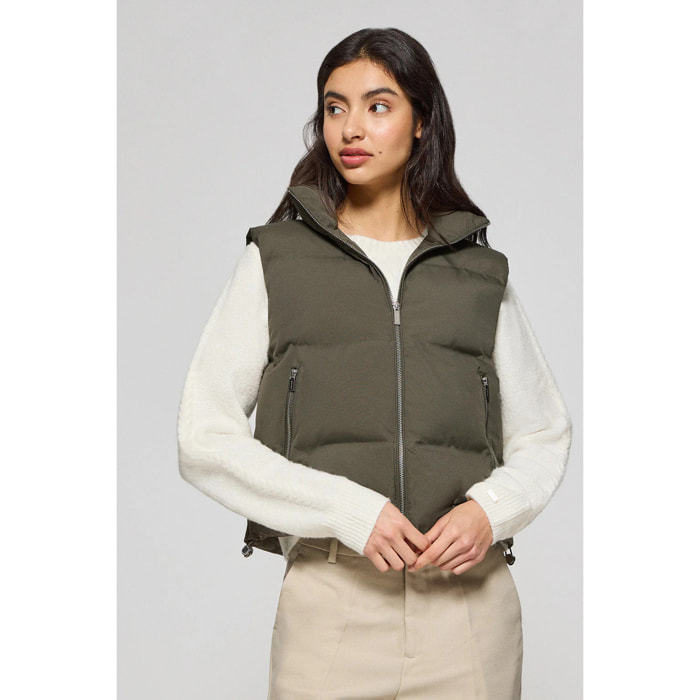 Gilet verde trapuntato New York con particolari Polo Club