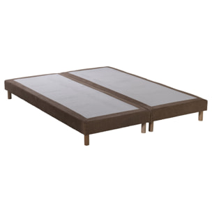 Ensemble matelas mémoire de forme ALTEA + sommier, chenille bouclettes Moka