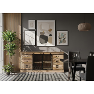 Aparador de Madera de Mango Estilo Industrial Moderno