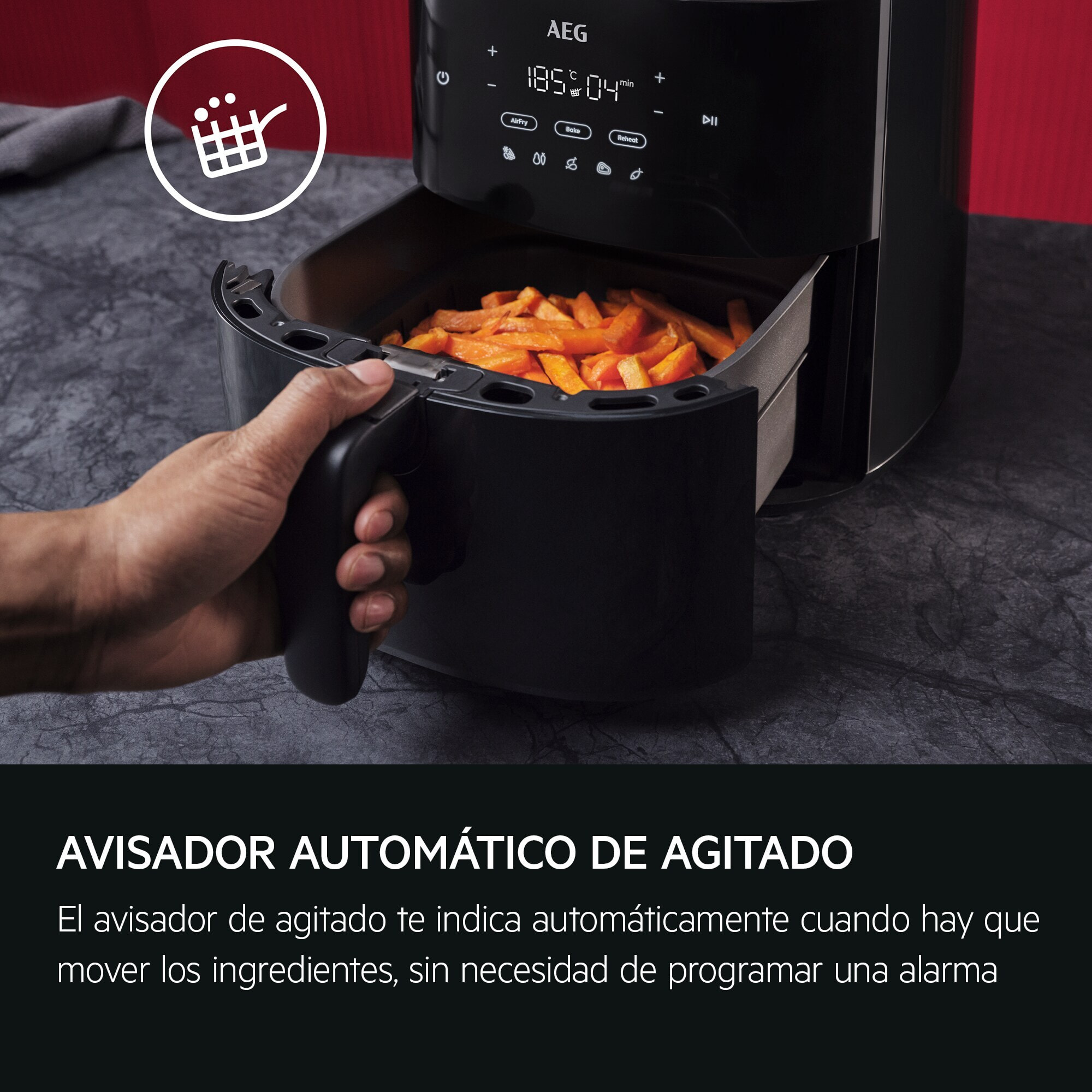 AEG Freidora de aire de 3,3 litros y 8 programas AAF3B