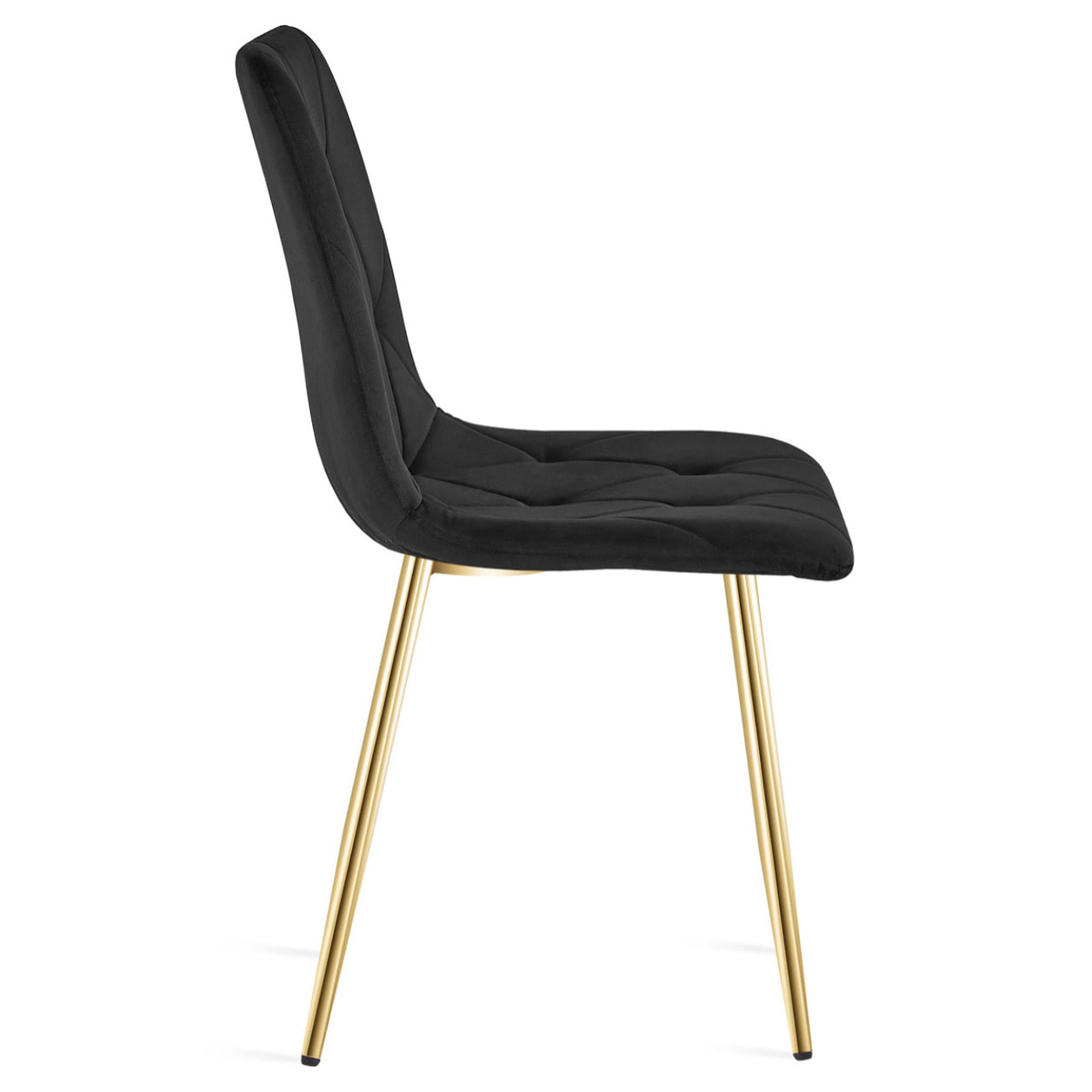 Sedia Libra in Velluto Nero con Gambe Oro