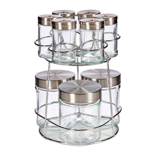 Set 9 botes cristal soporte metal redond colección vivalto