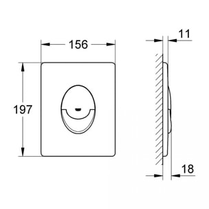 GROHE Start Plaque de commande Chromé 38964000