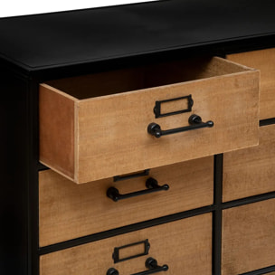Commode double "Baris" métal et bois 10 tiroirs