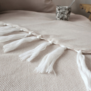 Couverture en jacquard - Beige