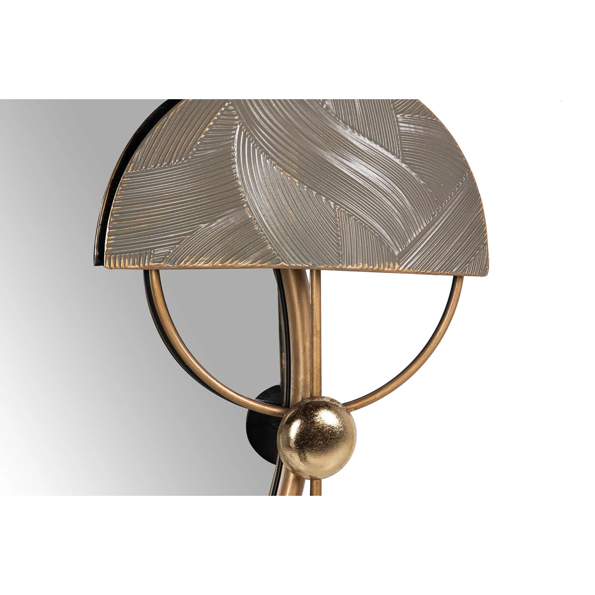 Adorno Pared Metal Espejo Marron Dorado 94x8x70 Cm