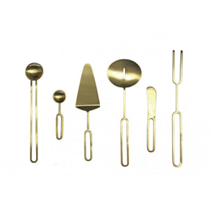 Service de 6 couverts en acier inoxydable doré finition laiton brossé - LOUTO