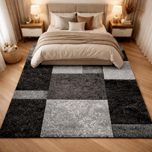 Tapis salon et chambre tissé motif géométrique MEHU