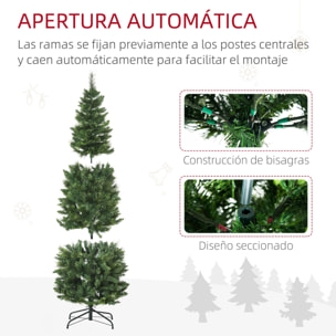 Árbol de Navidad Artificial de 180 cm Árbol Navideño con 618 Ramas Agujas de Pino Apertura Automática y Base Plegable de Acero Ø70x180 cm Verde