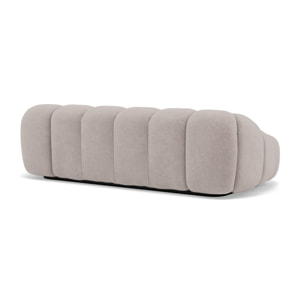 Ava - canapé 3 places bubble en velours texturé - Gris clair