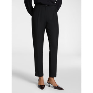 Elena Mirò - Pantaloni slim in stuoia stretch - Nero