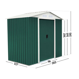 Abri de jardin métal "Rosas" - 2,71 M² - Vert