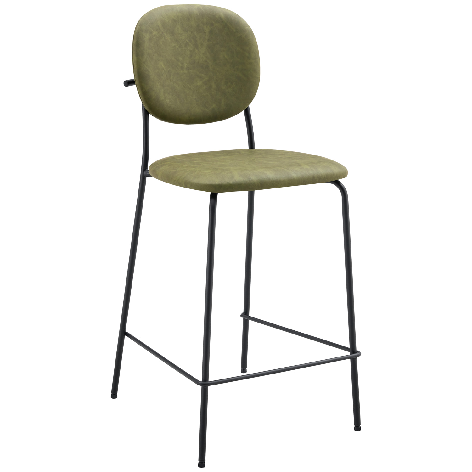 Lot de 2 tabourets de bar en simili vert EDMOND