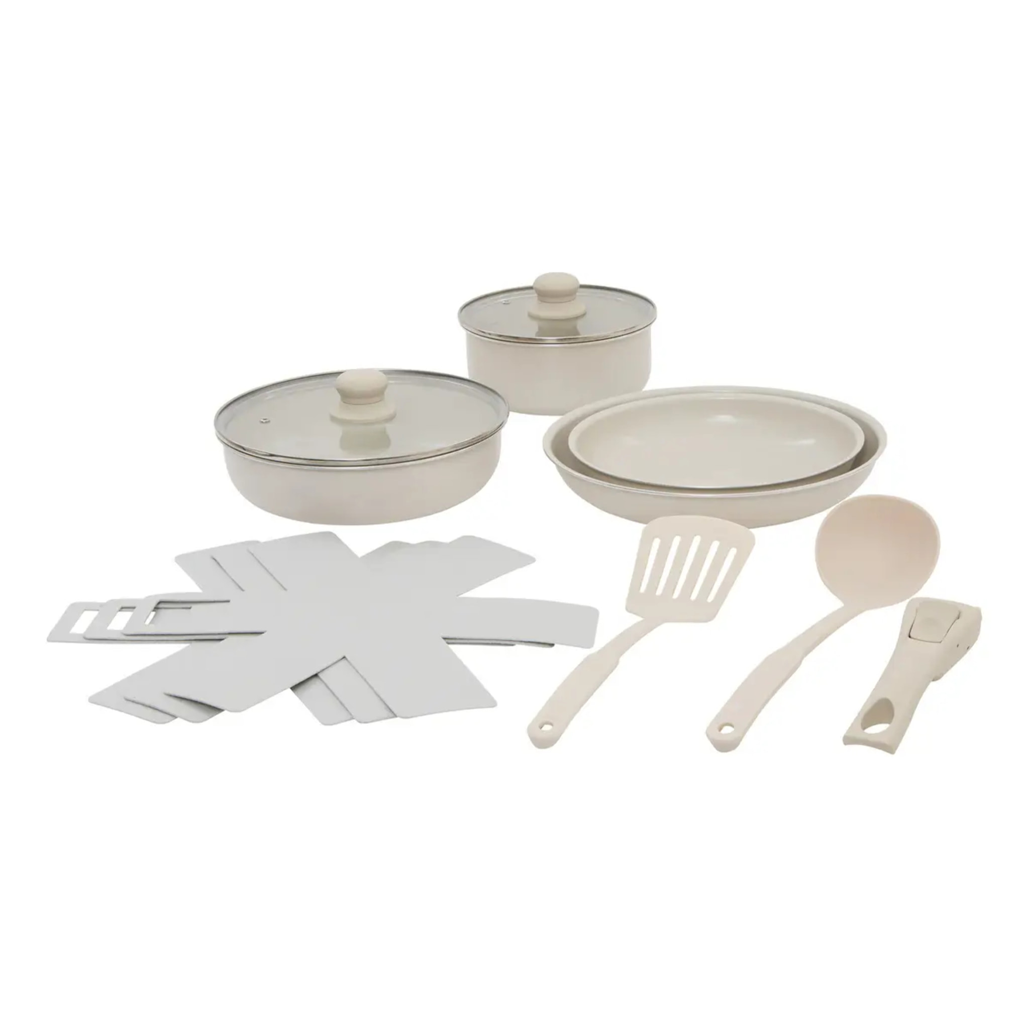 Batterie de cuisine Essentiels 12 pièces beige