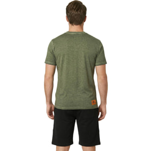 Camiseta de manga corta para hombre con efecto desgastado