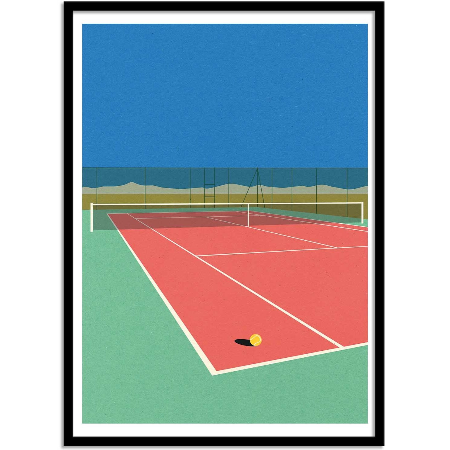 Affiche - Tennis court in the desert - Rosi Feist