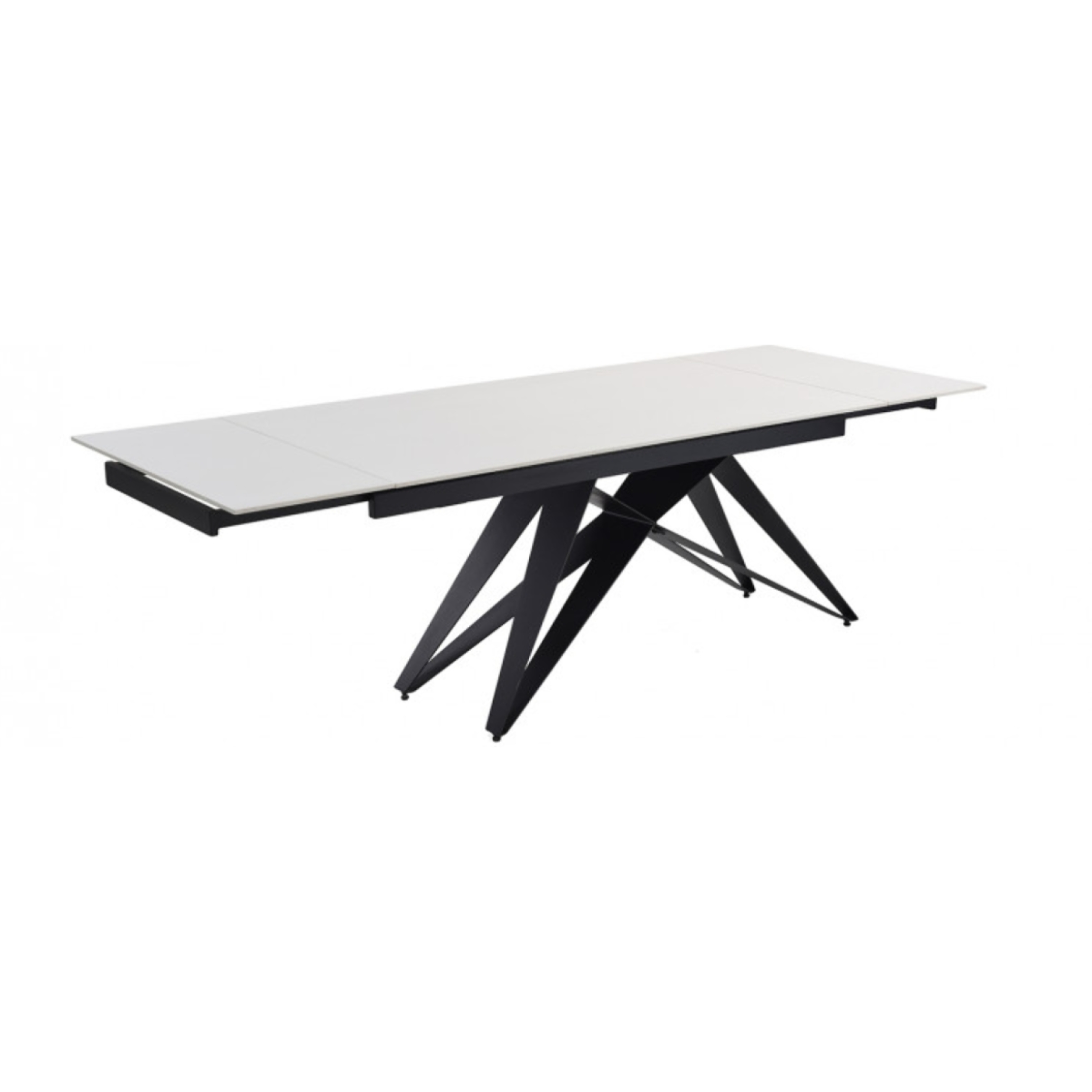 Table extensible en céramique blanc pure L160/240cm - 9 piètements - UNIK