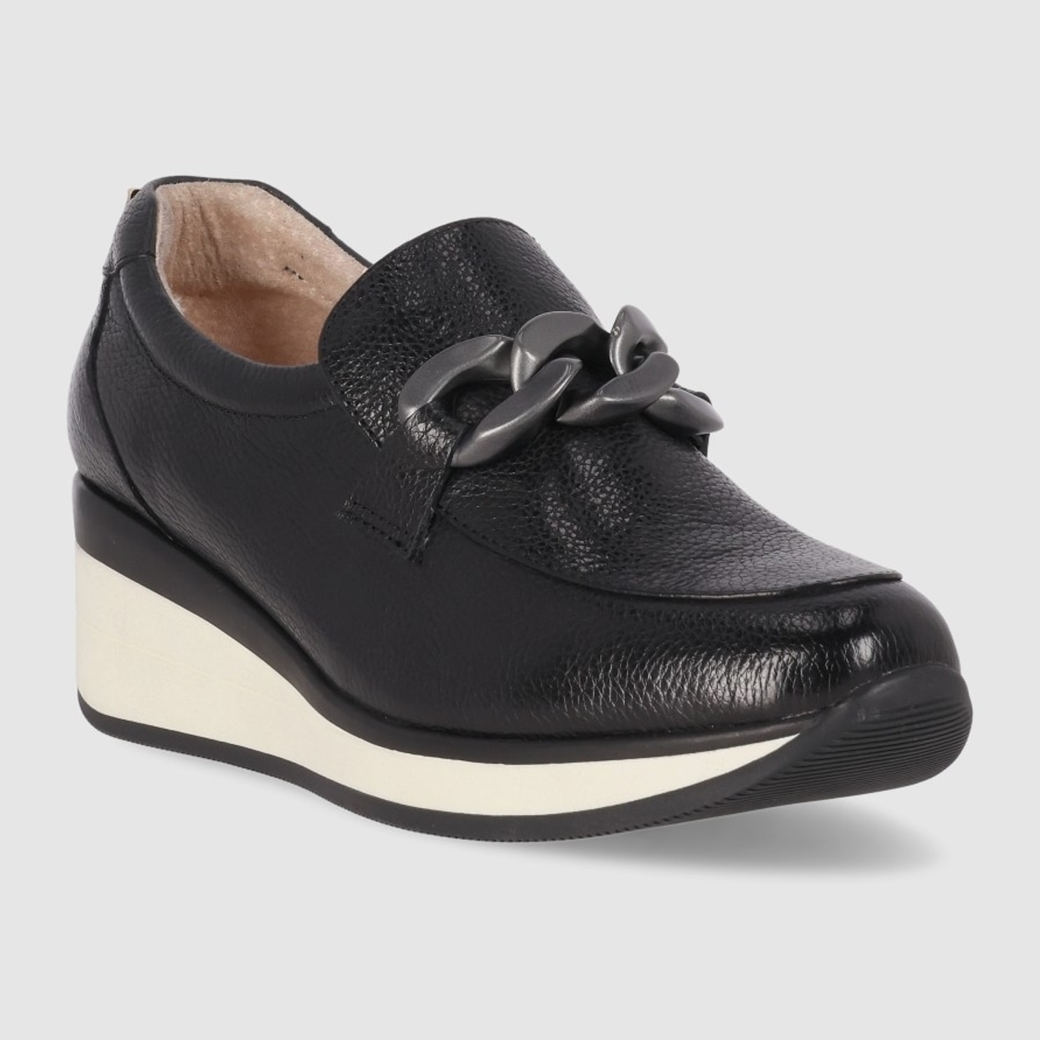 Zapatos de Piel - Negro - Tacón: 4 cm