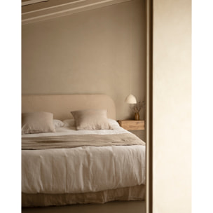 Tête de lit déhoussable en bouclé beige en différentes tailles