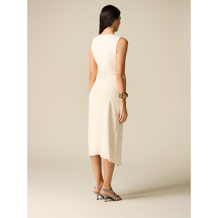 Oltre - Vestido midi cruzado - Blanco