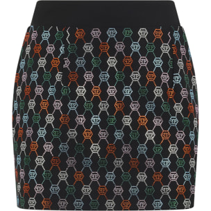 PHILIPP PLEIN Mini Skirt Multicolor Monogram Strass