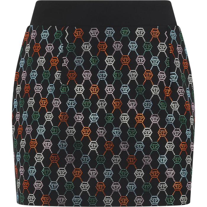 PHILIPP PLEIN Mini Skirt Multicolor Monogram Strass