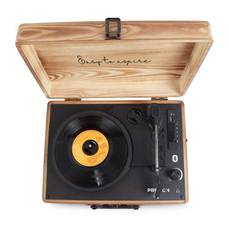 Tocadiscos Bluetooth VC400 - Reproductor y convertidor de vinilos - Madera