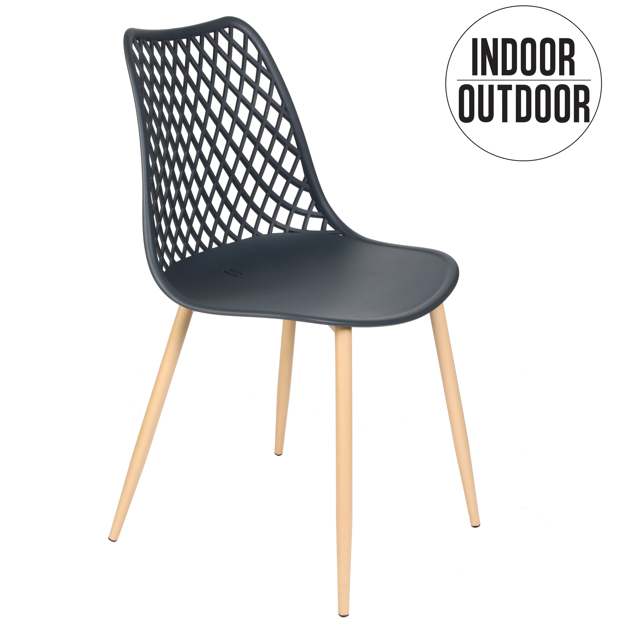 Chaise Malaga Gris - Lot De 2