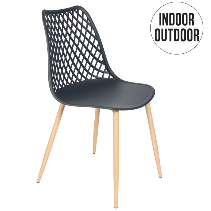 Chaise Malaga Gris - Lot De 2