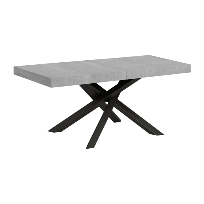 Table extensible 90x120/224 cm Volantis Premium Gris Béton cadre Anthracite