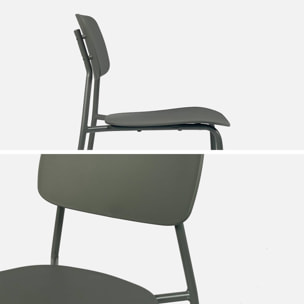 Chaise de jardin empilable acier et plastique (lot de 2) LIVA