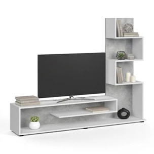 Mueble de salón Moobi en color blanco artik microcemento y medidas 160 x 124 cm Blanco Artik (Blanco Mate) - Microcemento