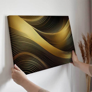 Tableau lignes dorées fluides Toile imprimée
