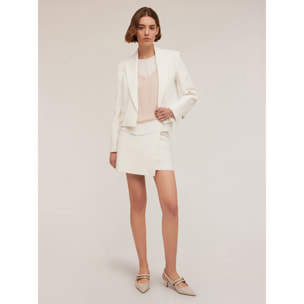 Motivi - Blazer corto de línea sastre - Blanco