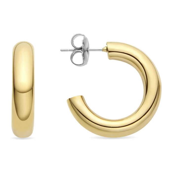 Pendientes de 13mm de diámetro acabado oro amarillo de 18K