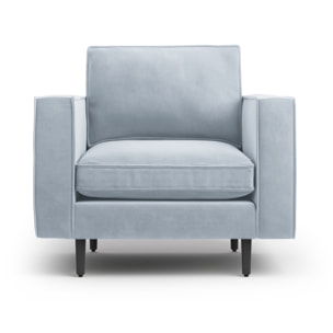 Fauteuil "Alexis" en velours bleu clair