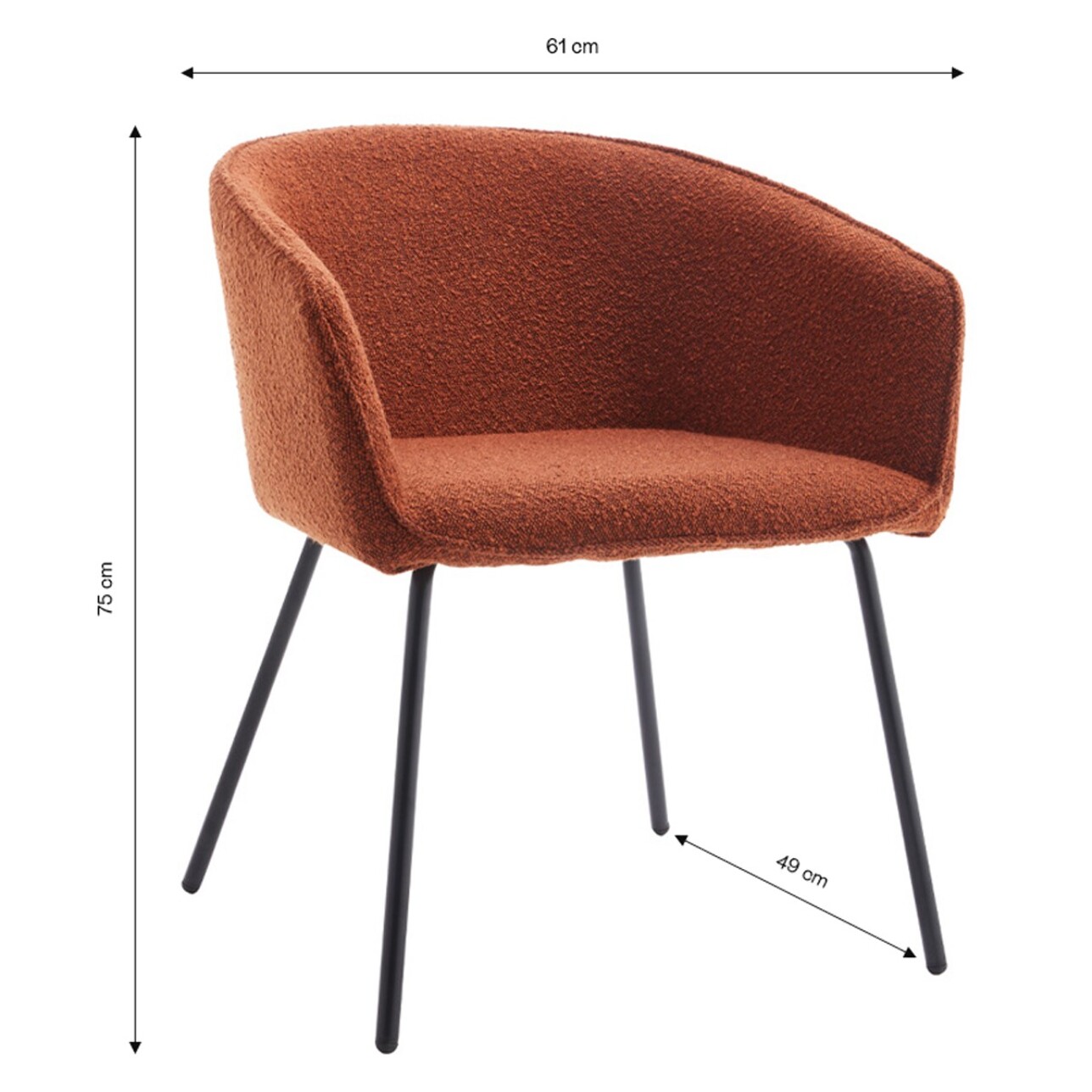 Lot de 2 fauteuils de table en tissu bouclé - SWANN